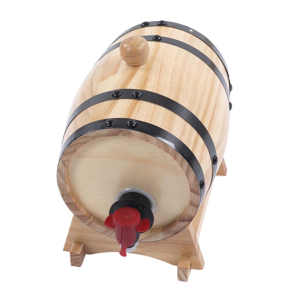 Wine Beer Whiskey - 7 Parça Vintage Çam Ahşap Şarap