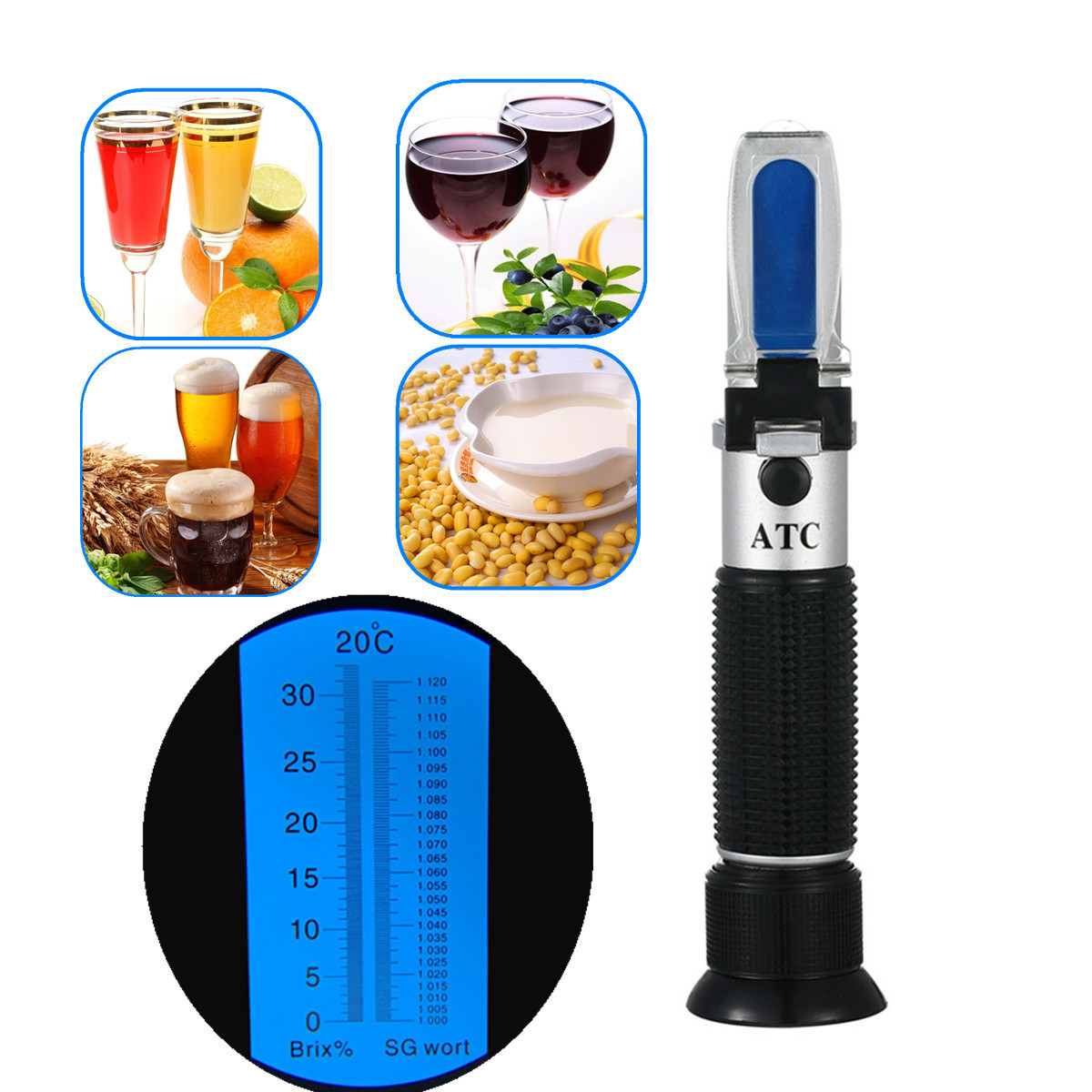 Wine To Beer Alcohol - Refraktometre 0-32% Brix Bira Demleme Wort