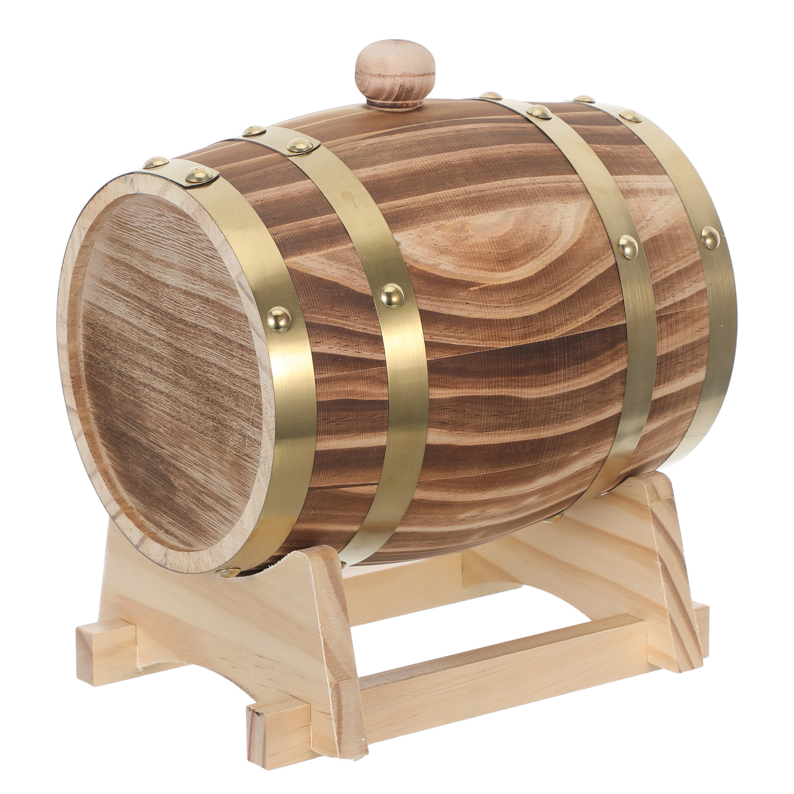 Wine Beer Whiskey - Meşe Fıçı Kahve Rengi Mini Viski