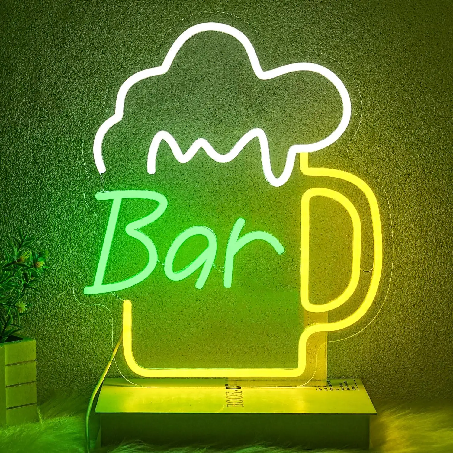 Beer & Wine Downtown - Bira Barı Neon Tabela USB Kısılabilir