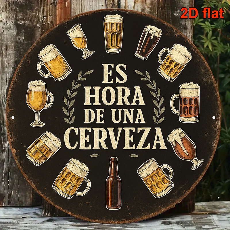 Wine Beer Garden - 1 adet 2D Düz Yuvarlak Hora