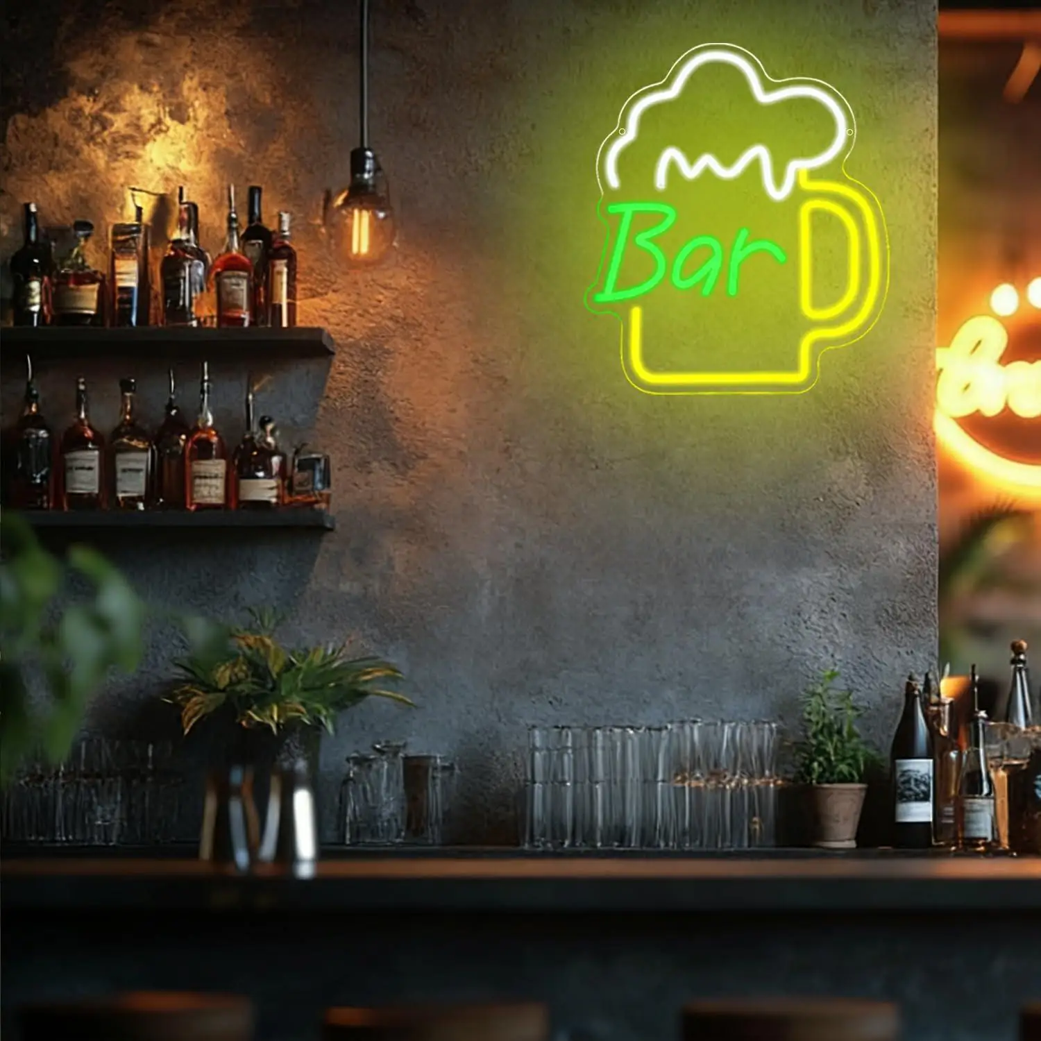 Bira Barı Neon Tabela USB Kısı - Beer & Wine Downtown incelemesi ve fiyatı