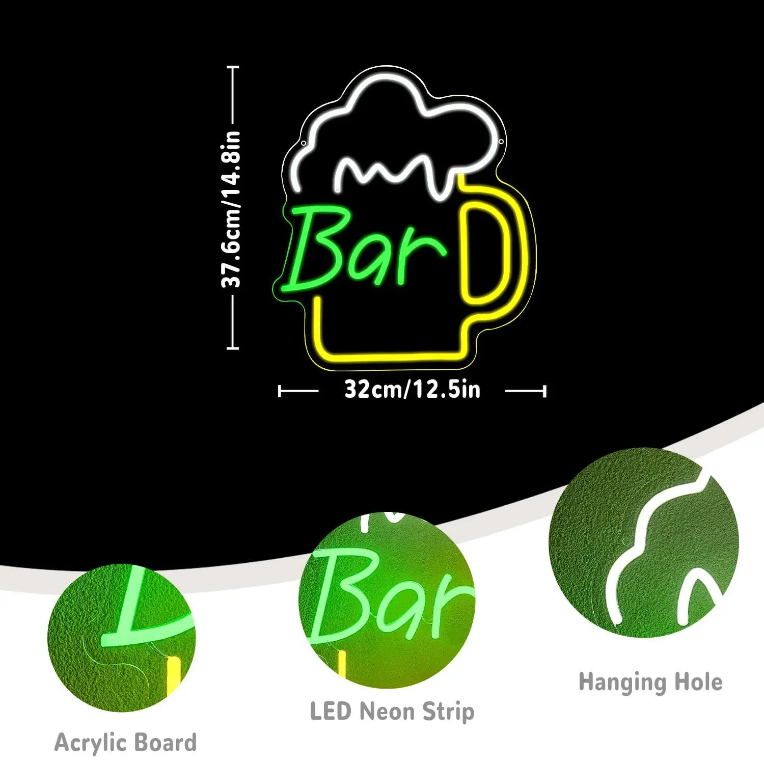 Bira Barı Neon Tabela USB Kısı - Beer & Wine Downtown incelemesi ve fiyatı